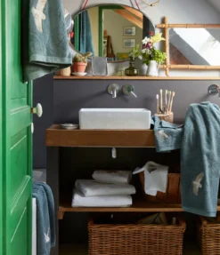 Gant de toilette L'envol bleu fumé