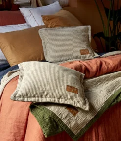 Housse coussin Double jeu vert kaki