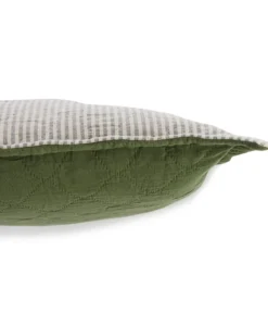Housse coussin Double jeu vert kaki