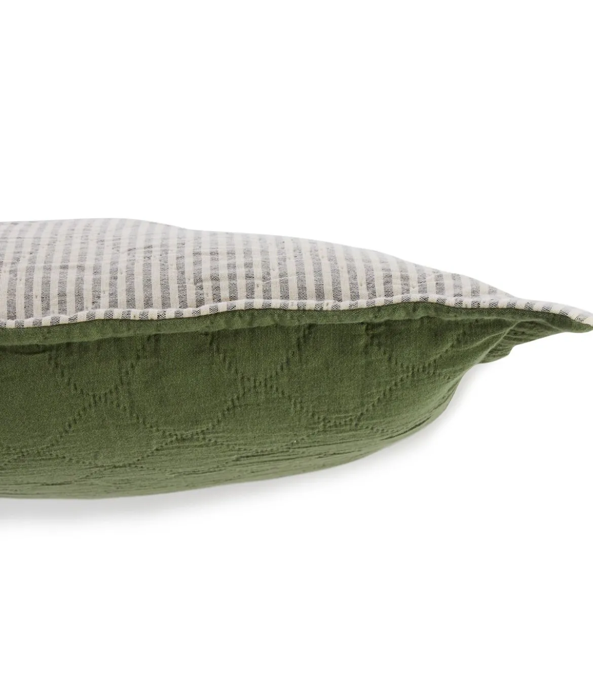 Housse coussin Double jeu vert kaki