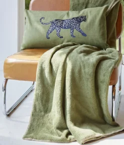 Housse coussin Léo kaki