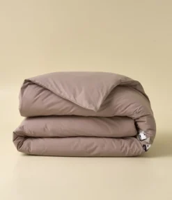 Housse de couette brodée Au coeur de la vallée taupe