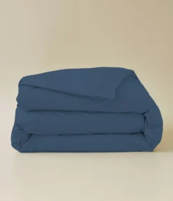 Housse de couette coton bleu jean