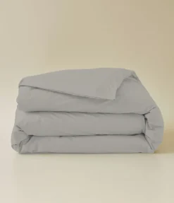 Housse de couette coton gris alu