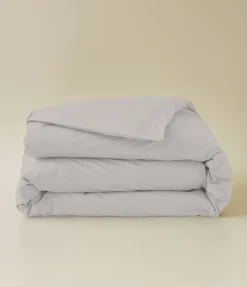 Housse de couette coton gris calcium