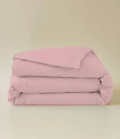 Housse de couette coton rose macaron