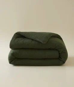 Housse de couette en gaze coton Kaki