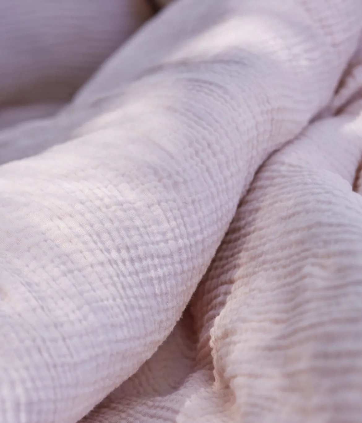 Housse de couette en gaze de coton rose blush