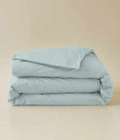 Housse de couette percale bleu givré
