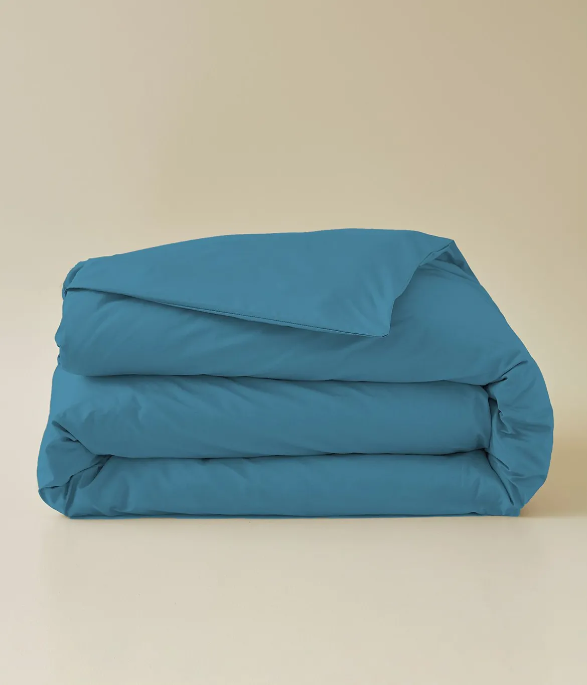 Housse de couette percale bleue vague