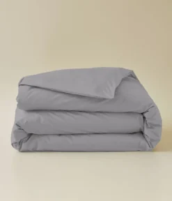 Housse de couette percale gris galet