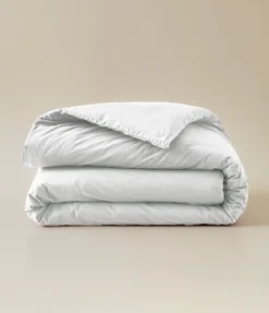 Housse de couette percale lavée Blanc saline