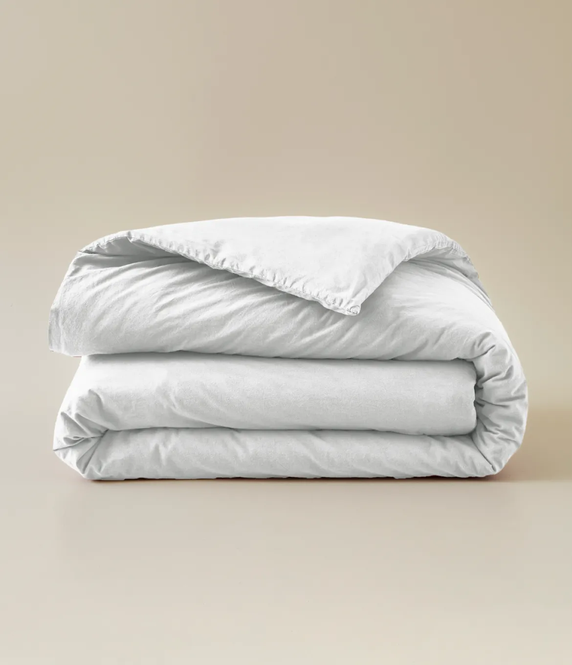 Housse de couette percale lavée Blanc saline