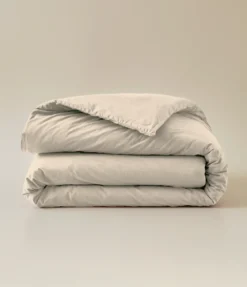 Housse de couette percale lavée Beige épeautre