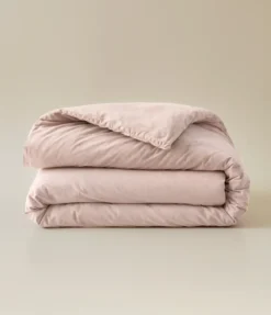 Housse de couette percale lavée Rose nude