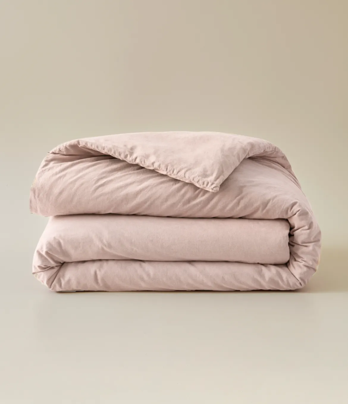 Housse de couette percale lavée Rose nude