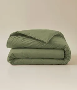 Housse de couette percale lavée Vert herbe