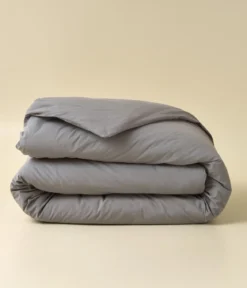 Housse de couette percale lavée Gris granit
