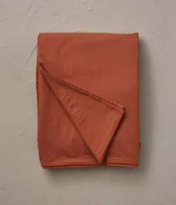 Housse de couette percale lavée Orange argile