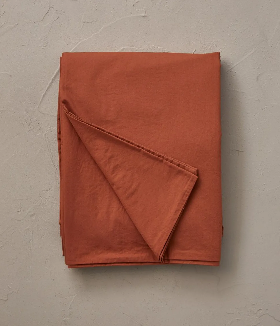 Housse de couette percale lavée Orange argile