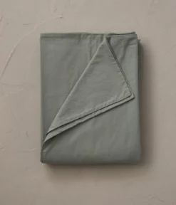 Housse de couette percale lavée Vert sauge