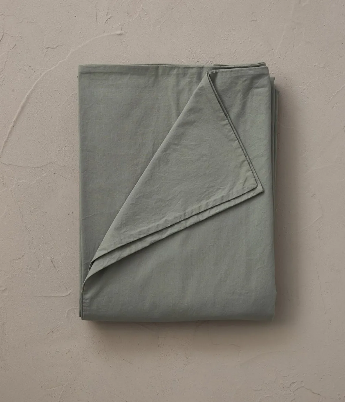 Housse de couette percale lavée Vert sauge