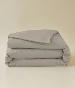 Housse de couette percale marron terre battue