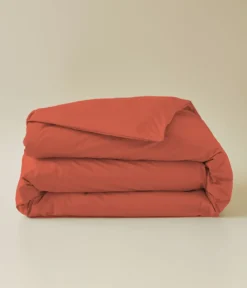 Housse de couette percale orange étincelle