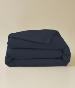 Housse de couette percale pierre bleue