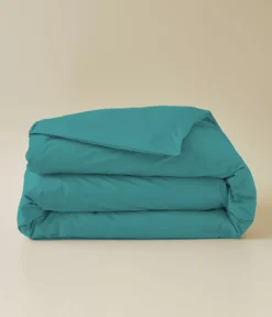 Housse de couette percale vert émeraude