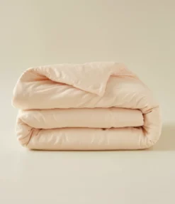 Housse de couette satin de coton & Lyocell Tencel™ beige pétale