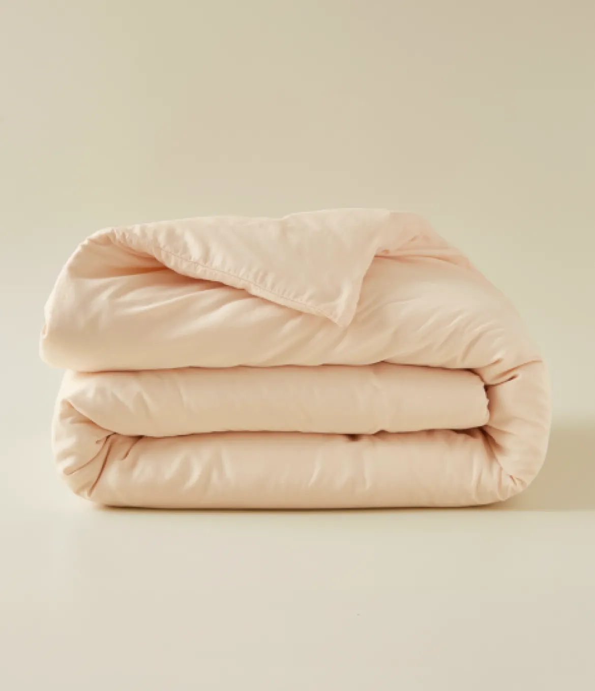 Housse de couette satin de coton & Lyocell Tencel™ beige pétale