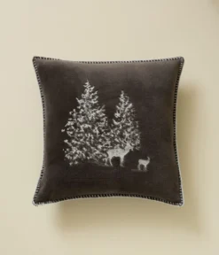 Housse de coussin brodée polaire Trésor des forêts