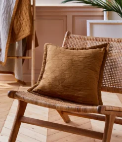Housse de coussin Double jeu caramel