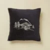 Housse de coussin polaire Chalet d'alpage charbon