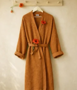 Kimono en nid d'abeille moka