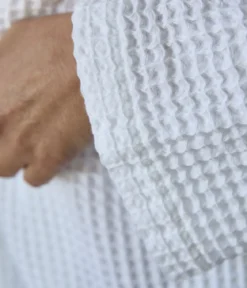 Kimono nid d'abeille Bain de minuit blanc