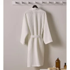 Kimono nid d'abeille Bain de minuit blanc