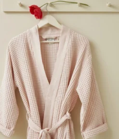 Kimono nid d'abeille Bain de minuit rose