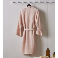 Kimono nid d'abeille Bain de minuit rose