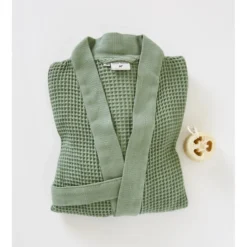Kimono nid d'abeille Bain de minuit Vert jade