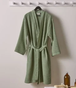Kimono nid d'abeille Bain de minuit Vert jade