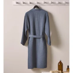 Kimono nid d'abeille Bain de minuit bleu