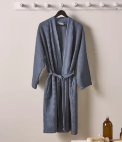 Kimono nid d'abeille Bain de minuit bleu