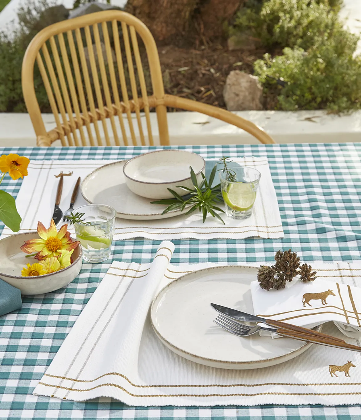 Linge de table Bistrot vert