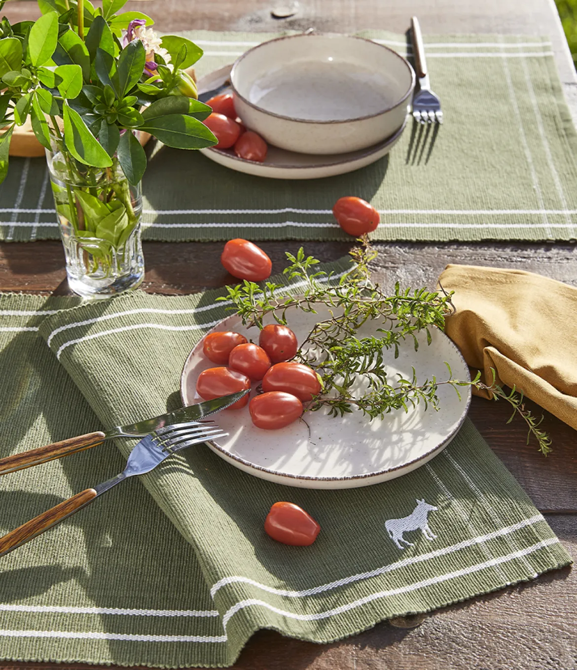Linge de table RDV au pré Kaki