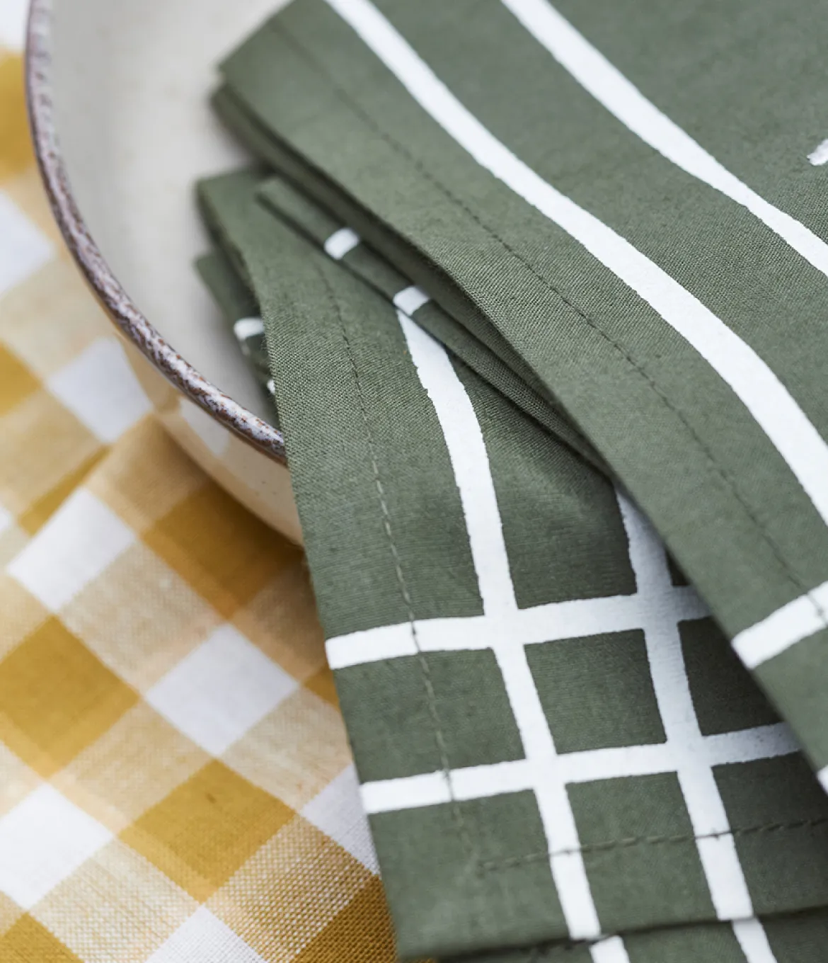 Linge de table RDV au pré Kaki