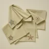 Lot de 4 serviettes de table brodées Flocons