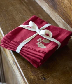 Lot de 4 serviettes de table Réveillon