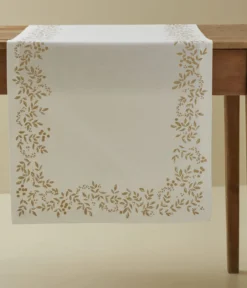 Lot 4 serviettes et 1 chemin de table Lueur d'hiver